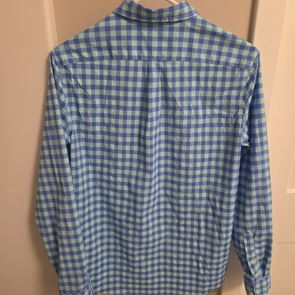 Vineyard Vines Kids XL Button Down Blue Checked - Picture 2 of 4